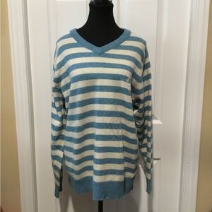 🔥 FINAL SALE $29 Adidas Rare Vintage Wool Striped Preppy Rib Trimmed Sweater